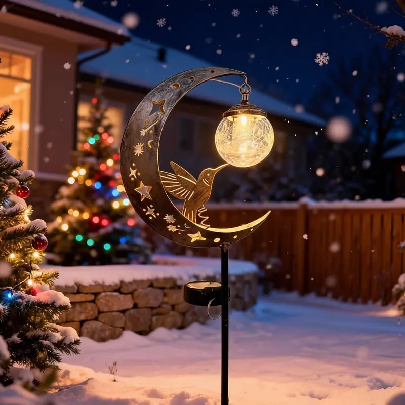 🌙✨Hummingbird Moon Solar Garden Light