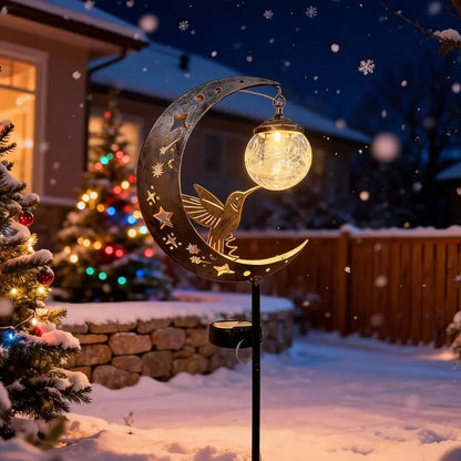 🌙✨Hummingbird Moon Solar Garden Light