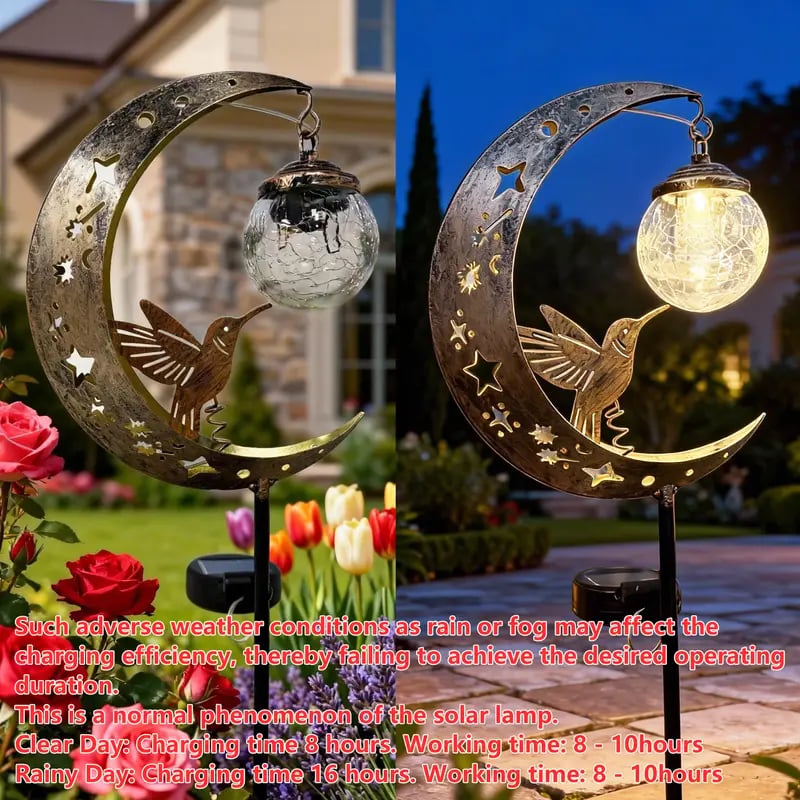 🌙✨Hummingbird Moon Solar Garden Light