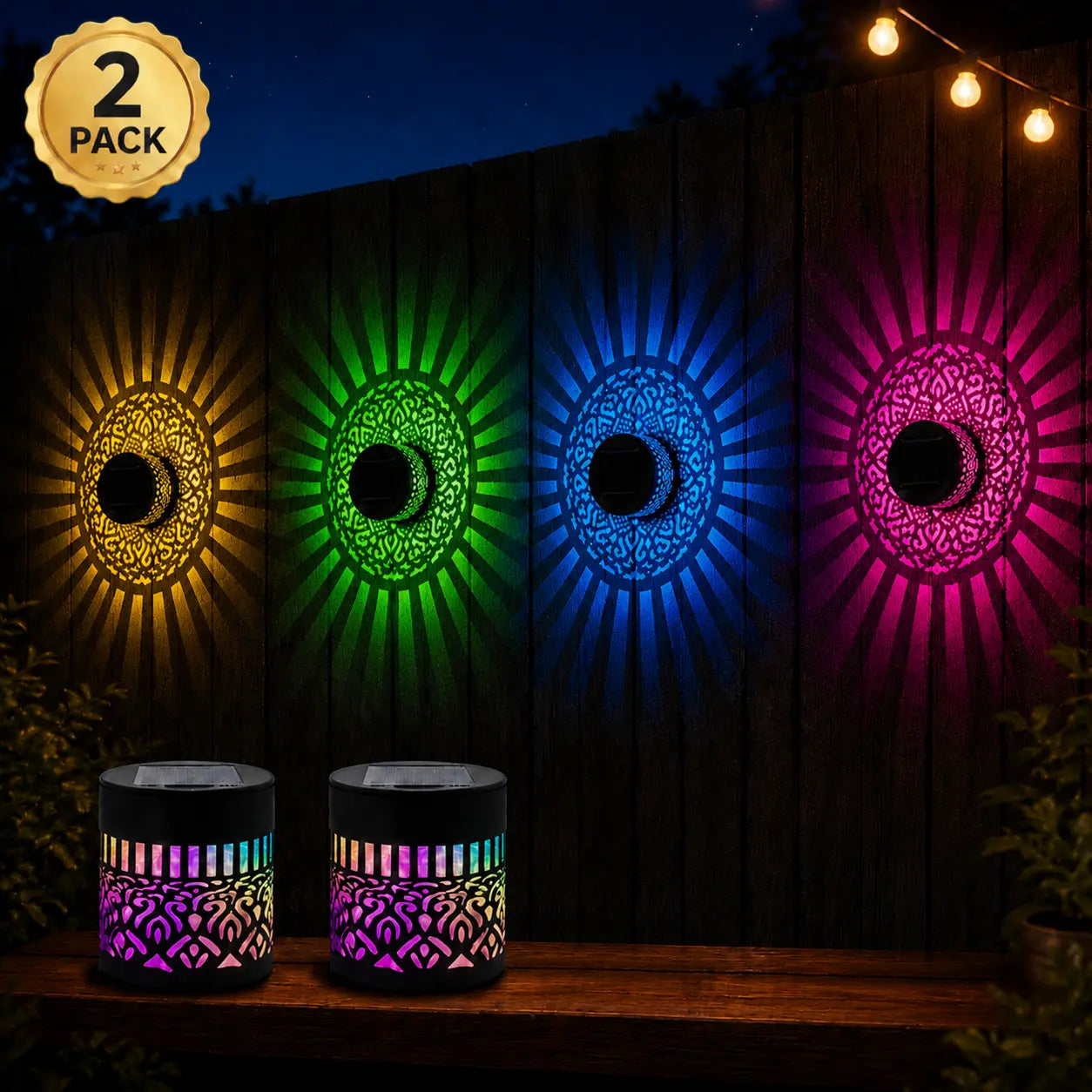 Mandala Outdoor Solar Wall Lights