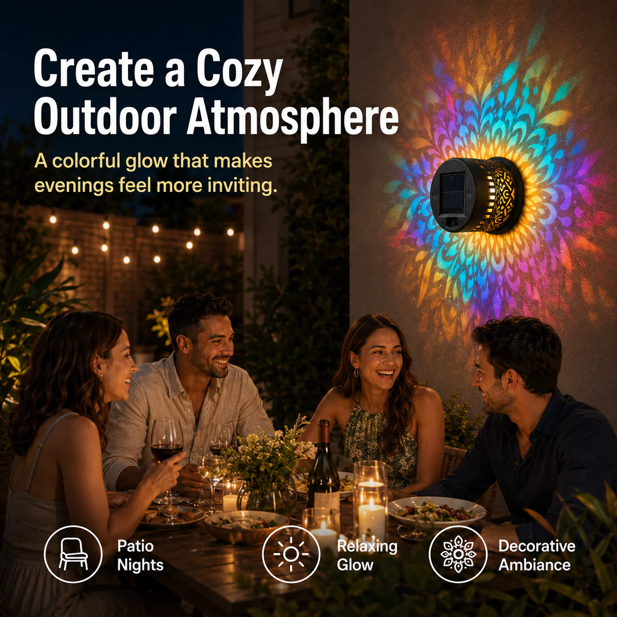 Mandala Outdoor Solar Wall Lights